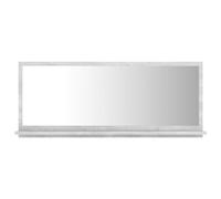 vidaXL Espejo de Baño Inodoro Aseo Muebles Mobiliario Decoración Adorno Habitación Moderno Duradero Estable Contrachapada Gris Hormigón 90x10,5x37 cm