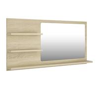 vidaXL Espejo de Baño Inodoro Aseo Muebles Mobiliario Decoración Adorno Habitación Moderno Duradero Estable Contrachapada Roble Sonoma 90x10,5x45 cm