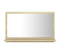 vidaXL Espejo de Baño Inodoro Aseo Muebles Mobiliario Decoración Adorno Habitación Moderno Estable Contrachapada Color Roble Sonoma 60x10,5x37 cm