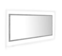 Vidaxl espejo de baño led acrílico gris hormigón 100x8,5x37 cm