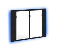 vidaXL Espejo de baño LED de con Armario en Roble Negro 60 x 12 x 45 cm. Hecho de Madera de ingeniería, Tiene iluminación integrada. Es Ideal para el Cuidado Personal y Tiene un diseño Moderno y Rec