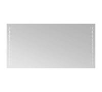 vidaXL Espejo de baño LED transparente de 100 x 50 cm, cristal templado, moderno espejo LED rectangular, montaje en pared, baño, entrada, vidrio templado, iluminación elegante, fácil instalación