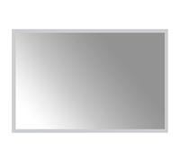 vidaXL Espejo de baño LED transparente de 60 x 40 cm, cristal templado, moderno espejo de baño rectangular, montaje en pared, superficie reflectante de vidrio templado, decoración eficiente para