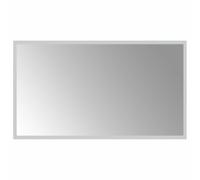 vidaXL Espejo de baño LED transparente de 70 x 40 cm, cristal templado, moderno espejo de baño rectangular, montaje en pared, superficie reflectante de vidrio templado, decoración eficiente del