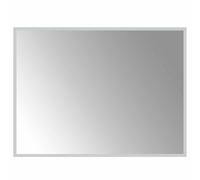vidaXL Espejo de baño LED transparente de 80 x 60 cm, cristal templado, moderno espejo de baño rectangular, montaje en pared, superficie reflectante de vidrio templado, decoración eficiente del