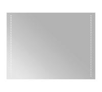 vidaXL Espejo de baño LED transparente de 80 x 60 cm, cristal templado, moderno espejo LED rectangular, montaje en pared, baño, entrada, vidrio templado, iluminación elegante, fácil instalación