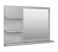 vidaXL Espejo de Baño Inodoro Aseo Muebles Mobiliario Decoración Adorno Habitación Moderno Duradero Estable Contrachapada Gris Hormigón 60x10,5x45 cm