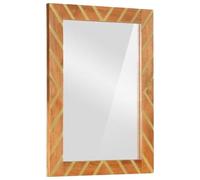 vidaXL Espejo de baño Madera Maciza Mango marrón y Cristal 50x70x3 cm