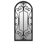 vidaXL Espejo de Jardín Pared Patio Arco Gótico Colgante Apariencia Antigua Muebles Decorativo Adorno Hierro Negro para Uso Exterior 100x45 cm