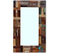 vidaXL Espejo de Madera Reciclada 80x50 cm Multicolor Baño Habitación Pasillo