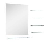 vidaXL Espejo de pared con 5 estantes plateado 50x60 cm