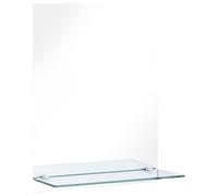 vidaXL Espejo de Pared con Estante Armario Mueble de Cuarto para Maquillaje Aumento Adhesivos de Mural Decoración Hogar de Vidrio Templado 50x70cm