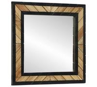 vidaXL Espejo de Pared con Incrustaciones Decorativas de 50 x 2 cm. Marco de Madera Negra y marrón, Cristal Pulido. Ideal para la decoración del salón, Dormitorio o Pasillo. Un Adorno rústico Que re