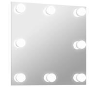 Vidaxl Espejo De Pared Con Luces Led Cuadrado De Vidrio