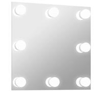Vidaxl Espejo De Pared Con Luces Led Cuadrado De Vidrio Plata Plata-40x40