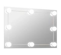 vidaXL Espejo de Pared con Luces LED Pasillo Entrada Cuarto de Baño Ducha Aseo Colgante Decoración Habitación Salón Sala de Estar Rectangular Vidrio