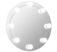 Espejo de pared con luces LED redondo de vidrio