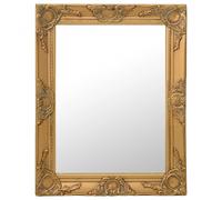 vidaXL Espejo de Pared Estilo Barroco Rectangular Colgante Baño Armario Antiguo Retro Consumo de Maquillaje Decoración Hogar Dorado 50x60 cm