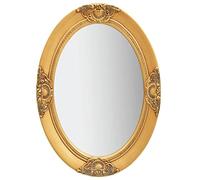 vidaXL Espejo de Pared Estilo Barroco Rectangular Colgante Armario Baño Antiguo Retro Consumo de Maquillaje Decoración Hogar Dorado 50x70 cm