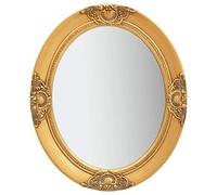 vidaXL Espejo de Pared Estilo Barroco Rectangular Colgante Armario Baño Antiguo Retro Consumo de Maquillaje Decoración Hogar Dorado 50x60 cm