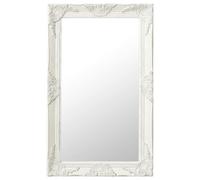 vidaXL Espejo de Pared Estilo Barroco Rectangular Colgante Armario Baño Antiguo Retro Consumo de Maquillaje Decoración Hogar Blanco 50x80 cm