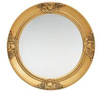 vidaXL Espejo de Pared Estilo Barroco Rectangular Colgante Armario Baño Antiguo Retro Consumo de Maquillaje Decoración Hogar Dorado 50 cm