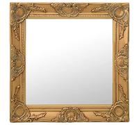 Espejo de pared estilo barroco dorado 50x50 cm