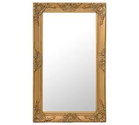 vidaXL Espejo de Pared Estilo Barroco Rectangular Colgante Armario Baño Antiguo Retro Consumo de Maquillaje Decoración Hogar Dorado 50x80 cm