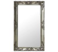 vidaXL Espejo de Pared Estilo Barroco Rectangular Colgante Armario Baño Antiguo Retro Consumo de Maquillaje Decoración Hogar Plateado 50x80 cm