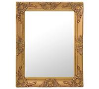 vidaXL Espejo de Pared Estilo Barroco Rectangular Colgante Baño Armario Antiguo Retro Consumo de Maquillaje Decoración Hogar Dorado 50x60 cm