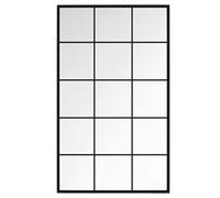 vidaXL Espejo de Pared Tocador Maquillaje Colgante Decorativo Cuarto de Baño Aseo Inodoro Interior Adorno Hogar Metal Negro 100x60 cm