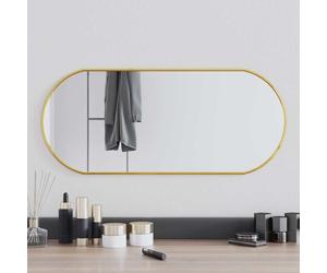 vidaXL Espejo de Pared Ovalado Colgante Decoración Dormitorio Habitación Salón Pasillo Tocador Cuarto de Baño Entrada Dorado