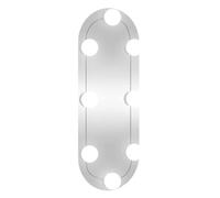 vidaXL Espejo de Pared Ovalado con Luces LED Vidrio 15x40 cm