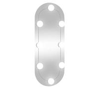 vidaXL Espejo de Pared Ovalado con Luces LED Vidrio 20x50 cm