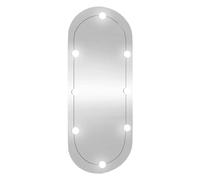 vidaXL Espejo de Pared Ovalado con Luces LED Vidrio 25x60 cm