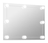 vidaXL Espejo de Pared sin Marco con Luces LED Pasillo Entrada Cuarto de Baño Ducha Aseo Colgante Decoración Habitación Salón Rectangular de Vidrio