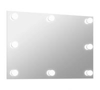 Vidaxl Espejo De Pared Sin Marco Con Luces Led Rectangular De Vidrio
