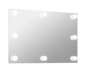 Vidaxl Espejo De Pared Sin Marco Con Luces Led Rectangular De Vidrio