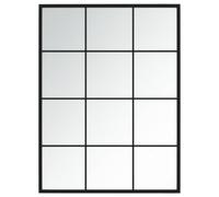 vidaXL Espejo de Pared Tocador Maquillaje Colgante Decorativo Cuarto de Baño Aseo Inodoro Interior Adorno Hogar Metal Negro 80x60 cm