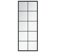 vidaXL Espejo de Pared Tocador Maquillaje Colgante Decorativo Cuarto de Baño Aseo Inodoro Interior Adorno Hogar Metal Negro 100x40 cm