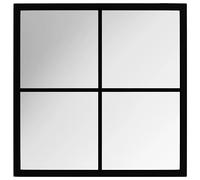 vidaXL Espejo de Pared Tocador Maquillaje Colgante Decorativo Cuarto de Baño Aseo Inodoro Interior Adorno Hogar Metal Negro 40x40 cm