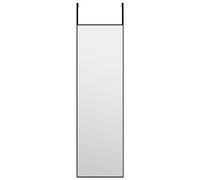 vidaXL Espejo de Puerta Pared Colgante Vestidor Maquillaje Tocador Baño Rectangular Interior Decorativo Salón Pasillo Cristal y Aluminio Negro