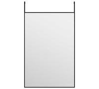 vidaXL Espejo de Puerta Pared Colgante Vestidor Maquillaje Tocador Rectangular Pie Interior Decorativo Salón Pasillo Cristal y Aluminio Negro