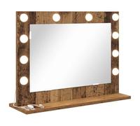 vidaXL Espejo de Tocador Rectangular Madera Vieja 60 x 45 x 18 cm, Espejo para Dormitorio, diseño Moderno, Vidrio Elegante, iluminación LED, Pieza Decorativa para arreglarte