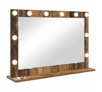 vidaXL Espejo de Tocador Madera Vieja 80 x 55 x 18 cm Rectangular | Luces LED integradas para que veas mejor,