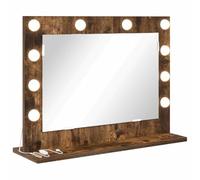 vidaXL Espejo de tocador Roble ahumado en madera y vidrio 60 x 45 x 18 cm