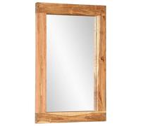 vidaXL Espejo de Vidrio y Madera Maciza de Acacia 70x50 cm