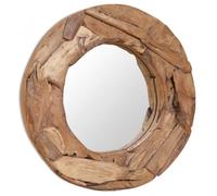Vidaxl Espejo Decorativo De Teca 60 Cm Redondo