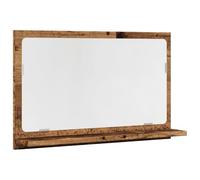 vidaXL Espejo Mueble de baño Madera ingeniería Envejecida 60x11x37 cm, Armario con Espejo, Espejo con Armario, Armario con Espejo de tocador