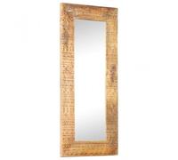 Vidaxl Espejo Tallado A Mano Madera Maciza De Mango 110x50x11 Cm